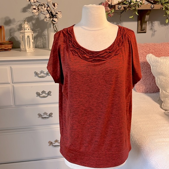 AB Studio Blousey Top Womens Large - Picture 2 of 9